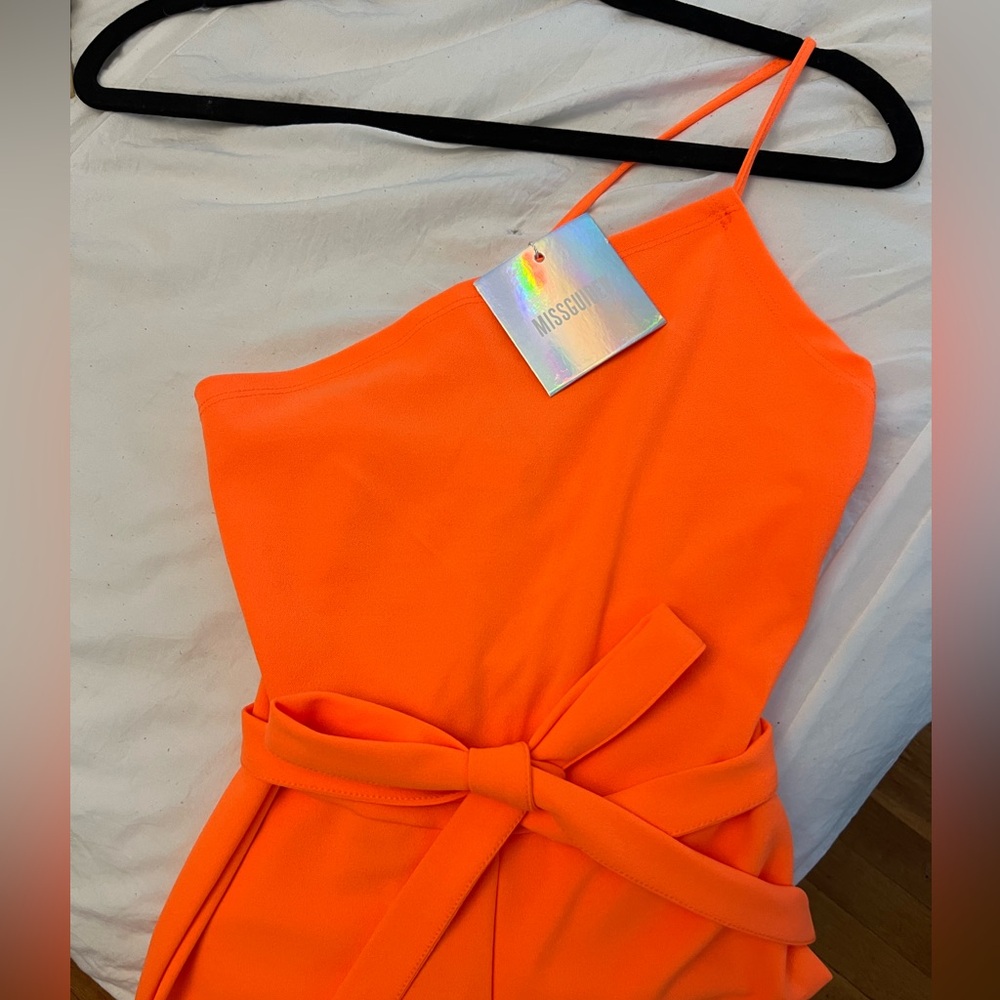 Missguided Neon Orange Jumpsuit